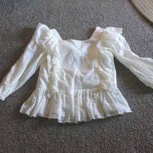 Zara Ruffled Long-Sleeved Shirt